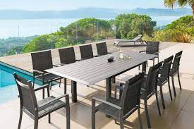 table de jardin extensible allure gris mastic hesperide com table de jardin mobilier exterieur mobilier jardin