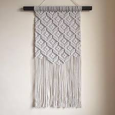 Black And White Macrame Wall Hanging Cream Off White Macrame Wall Hanging Repeat Pattern Design Hanging From Stained And Oiled Black Macrame Wall Hanging Macrame Wall Hanging Diy Modern Macrame