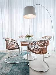 Bori large natural lantern set. White Dining Table With Chairs And Arc Floor Lamp Hgtv