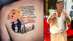 ¿un tatuaje genial inspirado en el anillo claddagh? Su Padre Fallece Y El Se Tatua Una Escena De Caza Junto A El Y Un Poema Para Que Le Siga Acompanando