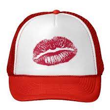 The Kiss Red Lips Hats Trucker Baseball Trucker Hat