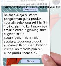 Merupakan produk tempatan keluaran bumiputera berasaskan herba, minyak kelapa dara dan minyak zaitun yang terbukti sangat sesuai dengan kulit wanita di malaysia. Nour Ain Testimoni Nour Ain 3in1 Review Harga Produk Nour Ain