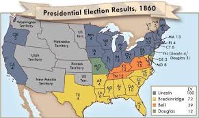 The 1860 united states presidential election was the 19th quadrennial presidential election, held on november 6, 1860. Based On The Information In The Map The Presidential Election Of 1860 Reflected Which Of The Brainly Com