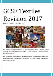 Gcse Textiles Revision India Theme Aqa Gcse Personalized Learning Smart Materials