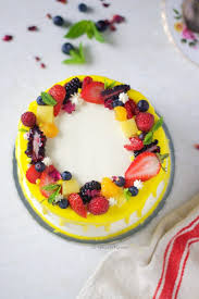 Eggless Fresh Fruit Cake With Whipped Cream Recipe Fresh Fruit Cake Fruit Cake Design Fruit Birthday Cake