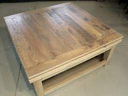 Ideal for big families or as super contrast furniture for minimalistic interiors. Large Square Reclaimed Wood Coffee Table Lake And Mountain Home