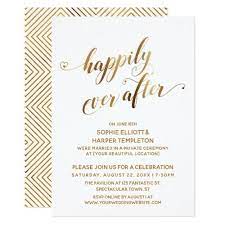 Gold Happily Ever After Post Wedding Celebration Invitation Zazzle Com Wedding Celebration Invitation Wedding Party Invites Post Wedding