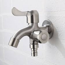 Tighten the female end, or coupler connection, of the garden hose onto the water hookup for the washing machine. Double Function Washing Machine Water Tap 304 Stainless Steel Bathroom Kitchen Bibcocks G1 2 Connect Bidet Faucet Accessories Bibcocks Aliexpress