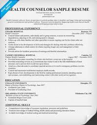 mental health counselor resume examples
