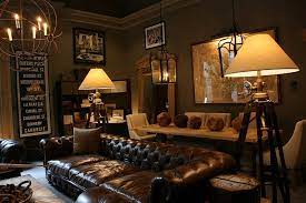 Vignette Design The San Francisco Restoration Hardware Gallery Man Cave Living Room Home Office Design Vintage Room