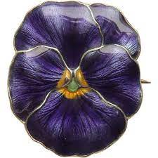 Antique Enamel Pansy Brooch By Marius Hammer Floral Jewellery Pansies Pansies Flowers