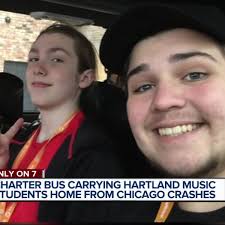 Charter bus carrying Hartland music students home from Chicago crashes