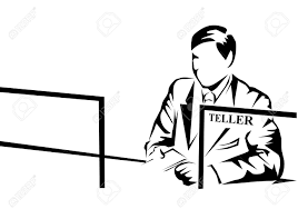 The bank teller will respond to customer requests and inquiries, make recommendations about bank products and services, maintain and balance cash supplies, and keep track of bank records and financial information. Bank Teller Auf Einem Weissen Hintergrund Lizenzfrei Nutzbare Vektorgrafiken Clip Arts Illustrationen Image 31599946
