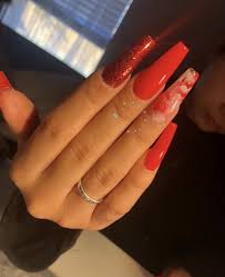 See more ideas about red nails, nails, manicure. Pin By On Nails Red Acrylic Nails Coffin Nails Designs Prom Nails