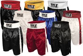 Title Classic Stock Boxing Trunks Solid Black Boxing