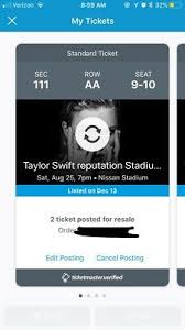 2 Taylor Swift Concert Tickets 7 21 Metlife Stadium