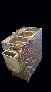 large 3 compartment, portable sink 12v
