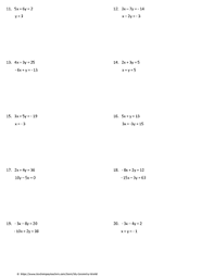 Solve equations with variables in exponents. Algebra 1 Worksheet Solving Systems Of Equations Using Substitution
