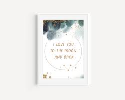 I Love You to the Moon and Back, Space Digital Download, Kids Room Wall  Art, Playroom Poster, Nursery Printable, Playroom Wall Art