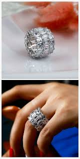 Triple Row Eternity Created White Sapphire Wedding Band Sapphire Wedding Band White Sapphire Wedding Band Wedding Bands