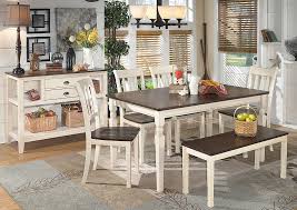 Not sure where to start when designing your living room? Whitesburg Rectangular Dining Table W 4 Side Chairs Bench Server Furniture Exchange