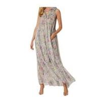 Misa Los Angeles Womens Hilma Floral Print Sleeveless Maxi Dress Size XL