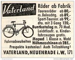 Original Werbung Anzeige 1956 Vaterland Fahrrader Neuenrade Ca 45 X 40 Mm Neuenrade Autos Und Motorrader Oldtimer