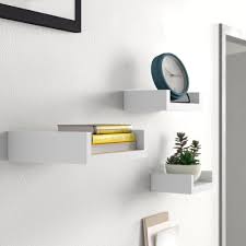The pair floating shelves with chrome brackets can add storage space and a modern look to any room at home or the office. Office Wall Display Shelves You Ll Love In 2021 Wayfair
