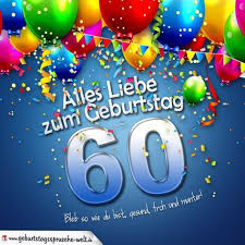 Mach das ganze doch nochmal! Geburtstagskarte Mit Bunten Ballons Konfetti Und Luftschlangen Zum 60 Geburtstag Geburtstag Animierte Geburtstagsgrusse Geburtstagsgrusse Bilder 60 Geburtstag