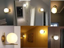 Indoor wall sconces also have power switches attached to them, and while some dimmers are preferred in indoor fixtures, especially in places that need just the right amount of light (like hallways. 200mm Led White Glass Globe Ball Indoor Wall Lights Brass Sconces Bedroom Lamp Wall Fixtures Home Garden