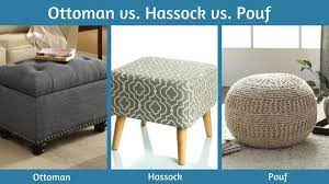 The ottomans, poufs, hassocks, and footstools are frequently confused with one another (sometimes the terms are used interchangeably). Hassock Vs Ottoman Vs Pouf Vs Footstool What Are The Differences Home Stratosphere
