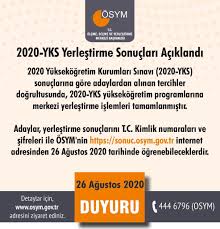 Yazılara ve haber arşivine sayfamızdan ulaşabilirsiniz. Osym On Twitter 2020 Yks Yerlestirme Sonuclari Aciklandi Https T Co Plomffwwam