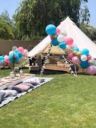 Chill Tent Glamping Birthday Party Picnic Az Sleepy Teepee Glamping Birthday Outdoor Kids Party Glamping Birthday Party