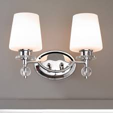 Attach any lamp shades necessary, depending on the style of your lamp. Classic Crystal Bath Light 2 Light Bath Light Light Shades Bathroom Curtains