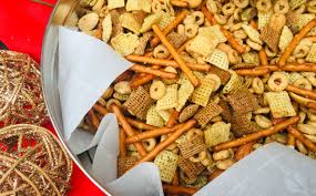 4.spoon butter mixture over dry ingredients and stir to coat. Spatula Diaries The Enduring Addictive Power Of Homemade Chex Mix