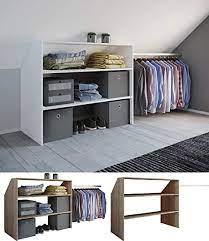Begehbarer kleiderschrank für schrägen nach maß deinschrank de. Vcm Kleiderschrank Wandstander Dachschrage Kleider Regal Garderobe Dacho Weiss Amazon De Kuche Haushalt Wohnen