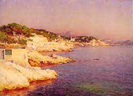 Jean Baptiste Olive 1848 1936 La Corniche Et Le Parc Talabot Paysage Peintre Peinture Paysage