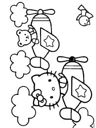 Hello kitty and her twin on a swing printable coloring for girls hello kitty ballerina and a teddy bear coloring page for girls … Hello Kitty In Airplane Color Page 1001coloring Com