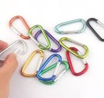 1.5'' Aluminum Carabiner Colorful D shape Carabiner clip clasp Spring hook belt clip keyring camping Karabiner For Hammock-48mmx25mm