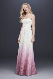 Ombre Lace A Line Wedding Dress David S Bridal Nontraditional Wedding Dress A Line Wedding Dress Wedding Dresses Lace