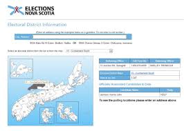 Four members were elected to the society's council . Elections Nova Scotia Interactive Web Map