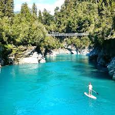 The Blue Pools In Hokitika Are Actually This Vibrant Blue Colour Due To The Influence Of Glacial Rock An Awesome Place To Ge Pool Blue Pool Travel Inspiration