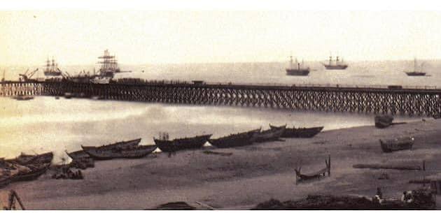Indian troopships in Madras Harbour