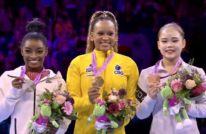 Panam Sports REBECA ANDRADE DEFEATS SIMONE BILES TO BECOME WORLD CHAMPION IN BELGIUM - Panam Sports