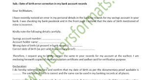 A checking account is the most basic personal finance tool. Date Of Birth Change In Bank Account Formal Letter To Bank