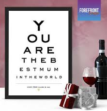 details about personalised mothers day eye test chart gift home decor special present for mum