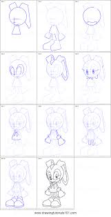 How To Draw Cream The Rabbit From Sonic X Printable Drawing Sheet By Drawingtutorials101 Com Drawing Sheet Drawings Drawing Cartoon Characters
