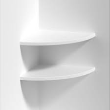European Made Corner Floating Shelves 400mm White Double Deal The Shelving Shop