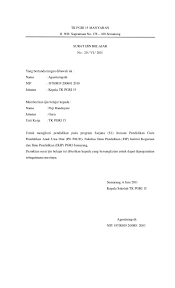 Dan pada saat surat ini dikeluarkan, yang bersangkutan sudah melakukan tanggung. Surat Ijin Belajar