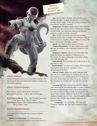 A searchable/sortable table of all the material spell components for dungeons & dragons 5e and the spells they correspond with. Dragon Ball Dnd Campaign Setting Frost Demon Race V1 5 Rerelease Dndhomebrew